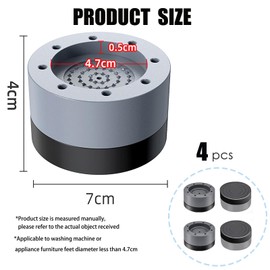 Washing Machine Rubber Feet Pads,4 Pcs Universal Anti Vibration Washing Machine Mat Slip Noise Cancelling Anti Vibration Mat for Washing Machine and Dryer Dishwasher