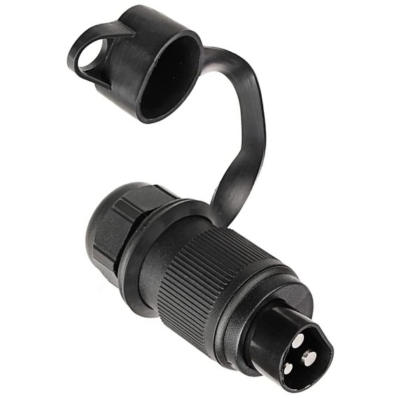 DARKGUARD 1Piece 3 Pin Tractor Plug 12v 24v,Norm Din 9680,3