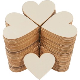 Wooden Hearts Pack of 100 4 cm Rustic Handmade Table Decoration, Wedding Reception Decoration, DIY Crafts for Home Decoration, Ideal for Rustic Wedding