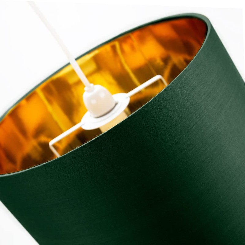 Contemporary and Chic Forest Green Cotton 10" Table or Pendant