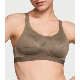 Victoria's Secret Women's VSX Lightweight Mesh Sports Bra, Medium Wireless Support, Terra Olive, (36DD)