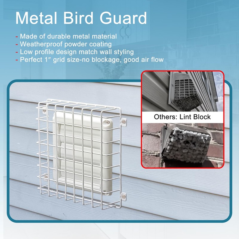 JPFLAEYX Dryer Vent Kit 4 Inch with Metal Bird Guard,