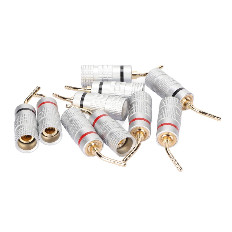 10pcs Banana Plug Needle Type Professional 24K Gold Plated Speaker