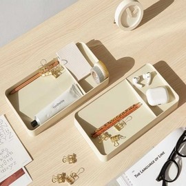 Desk double-sided storage organization accessories White