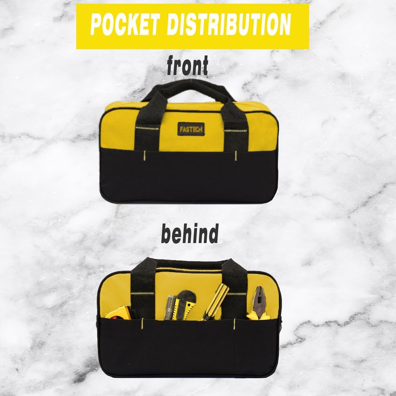 FASTECH 14 Inch Zipper Tool Bag, Small Wide Mouth Tool