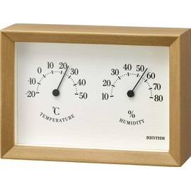 RHYTHM Temperature Humidity Meter A6 Size Wooden Frame Interior RHYTHM PLUS 9CZ205SR06 Brown 10.5 x 14.8 x 5.2 cm