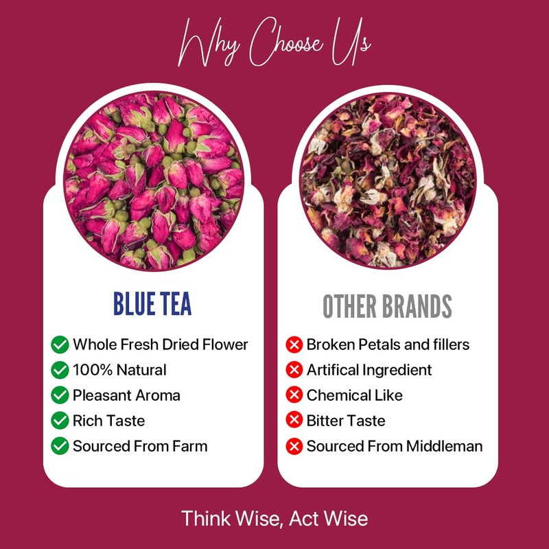 BLUE TEA - Dried Premium Rose Buds Tea (30 gm