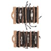 12PCS Braided Faux Leather Bracelet Set Multilayer Vintage Rock Style