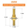 GASHER 5PCS Brass Hose Barb Thru-Bulk Bulkhead Fitting 4mm to