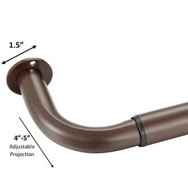 Mayrhyme Room Darkening Curtain Rod 28-48 Inches, Wrap Around Design,1-Inch Diameter Single Drapery Rod, Extendable Metal Rod Set of Window Treatment (Coffee Gold)