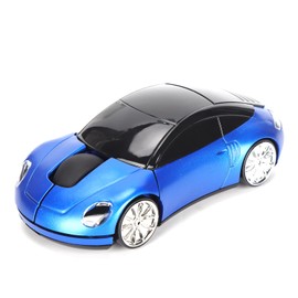 Sports Car Mouse, Race Car Shaped Optical Cordless Computer Mouse with USB Receiver, Ergonomic Gaming Mice for PC Computer Desktop Laptop, for Gaming, Office Home (Blue)
