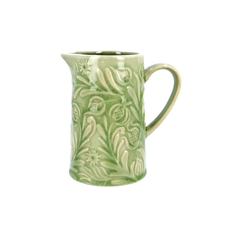 Gisela Graham Country Flowers Jug, Green, Small