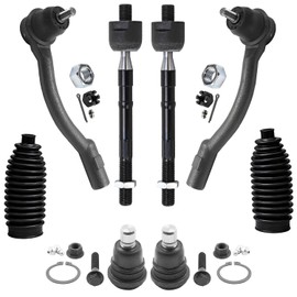 Detroit Axle - 8pc Front Suspension Kit for 2012-2017 Kia Rio, 4 Inner Outer Tie Rod Ends 2 Lower Ball Joints 2 Boots 2013 2014 2015 2016 Replacement