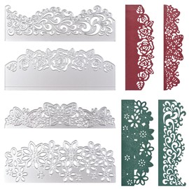 URROMA 4 PCS Die Cuts for Card Making, Lace Frame Scrapbooking Metal Cutting Dies or DIY Greeting Card Postcard Album Card Making
