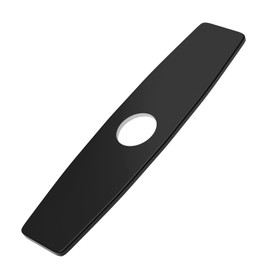BWE Sink Hole Cover 10 Inch Deck Plate for Black Bathroom or Kitchen Sink Faucet 1 or 3 Hole Escutcheons Stainless Steel Vessel Vanity Sink Matte Black Faucet Cover