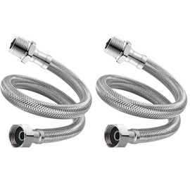 Vesaneae 2 PCS Flexible Tap Connector Pipes, Stainless Steel Shower Hose, Faucet Supply Line for Boilers Bathroom Kitchen Outdoor Sink Faucets (30 cm)