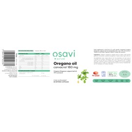 Osavi Oregano Oil Carvacrol, 180mg - 60 enteric caps