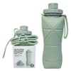 Termo Plegable de Silicona 600 ml, Botella Portátil Antiderrames para