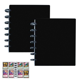 Trading Card Album, Card Scrapbook 4 Compartments, 30 Pages, 120 Cards Album, Trading Folder for Trading Cards, Sports Cards, Tickets, PP Material, Pack of 2, Black