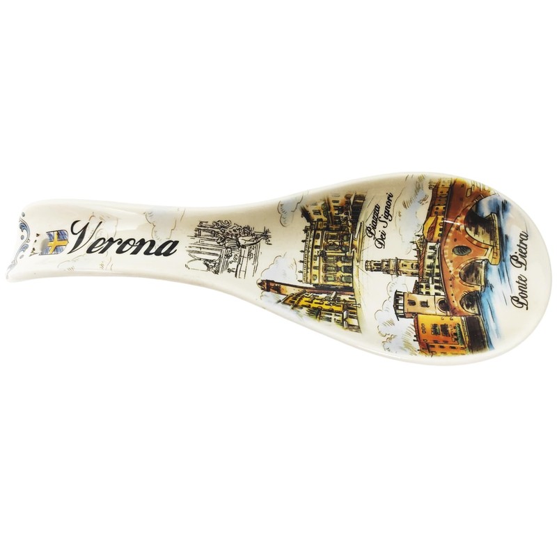 Ceramic Spoon Rest Verona (Italy) with Pictures Piazza dei Lords