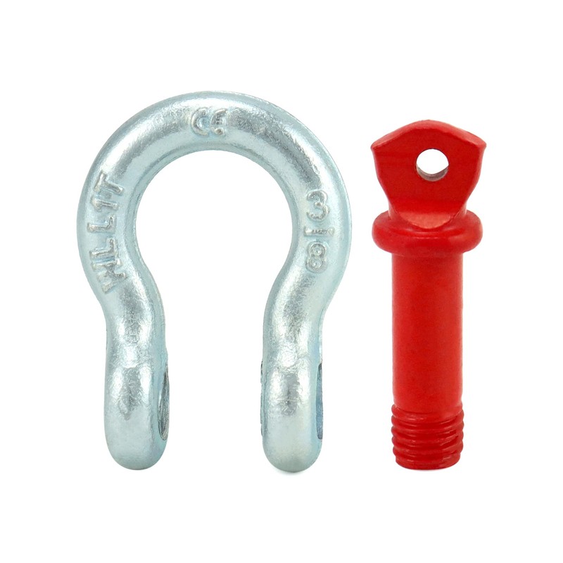 QWORK 3/8" Galvanized Screw Pin Anchor Shackles, 10 Pack D-Ring