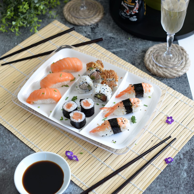 Omada Design Rectangular Appetizer, 3 Compartments, in Shatterproof Acrylic, 28x20,5x2h