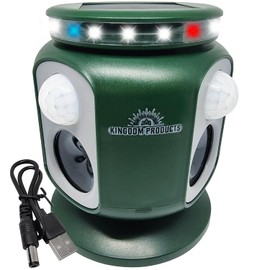 2026 Solar Animal Repeller with Wide Detection Range of 220 Degrees, 2 Sensors Motion Activated Animal Repellent, LED Lights, USB Cable – Deer Repellent Device, Dog Repellent, Racoon Repellent Outdoor