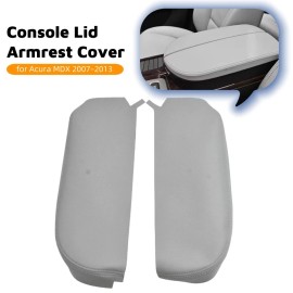 Unbranded For Acura MDX 2007-2013 Leather Center Console Lid Armrest Cover Trim Gray
