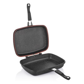 WILMA BLACK Granite Non-Stick Reversible Grill and Griddle Pan (14.2 x 10.2'')