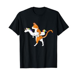 Funny Cat with Unicorn Swimming Ring Pool Cats T-Shirt