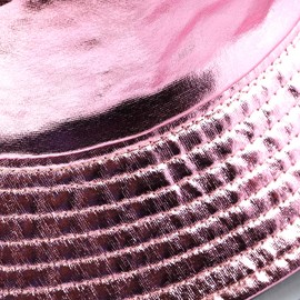 Eigso Unisex Fashionable Wild Camping Bucket Hat Sun Protection Flexible Fold Lightweight Fisherman Metallic Finish (Pink)