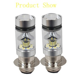 WFLNHB 2 Pcs White Headlight H6 100w 6000K Replacement for Yamaha YFZ450R Rhino 700 Raptor YFM660