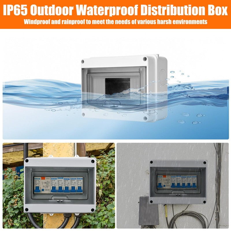 Waterproof Electrical Distribution Box, Dustproof Rainproof Junction Box, Ip65 8