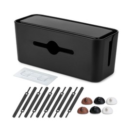 Bates- Cable Management Box, Large, Cable Organizer Box, Cord Organizer Box, Cable Box Organizer, Cord Management Box, Cord Hider Box, Cord Box for Wires on Floor, Power Strip Cover Box Baby Proof