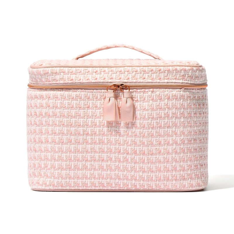 Francfranc Franc Tweed Vanity Pouch, Pink