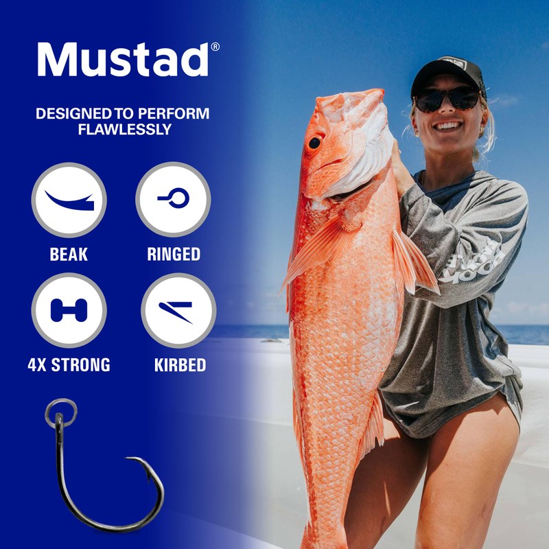Mustad Ringed Demon Offset Circle 4X Strong - Designed to