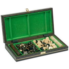 Amazinggirl Chess Game Chess Wooden Chess Board with Checkers Game - 2 in 1 Chess Board Set High Quality Foldable with Chess Figures Large for Children and Adults