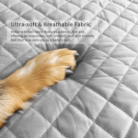 JoyPetto Orthopedic Dog Bed for Large Dogs - Egg Crate Foam,Waterproof & Machine Washable, Non-Slip Bottom, Ideal for Crate Use, 35x22 Inch, Light Grey