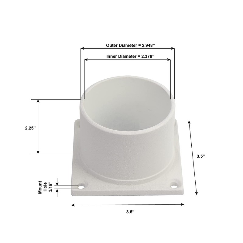 Solus S349 Pier Mount Adapter for 3" Post Top Light