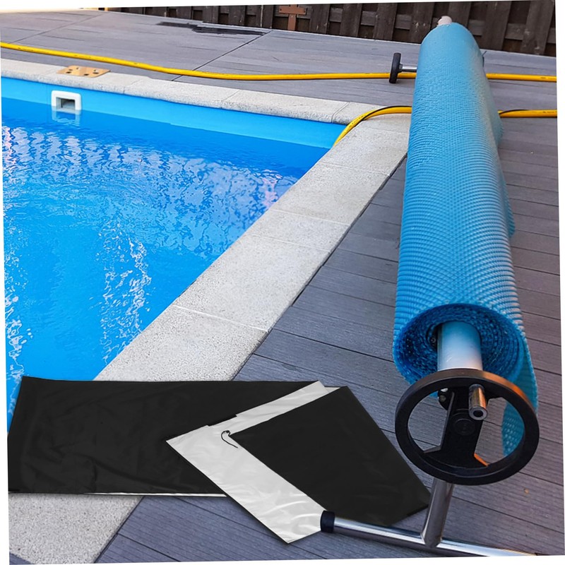 Generic Swimming Pool Cover Reel Blanket for Outdoor Pools Black