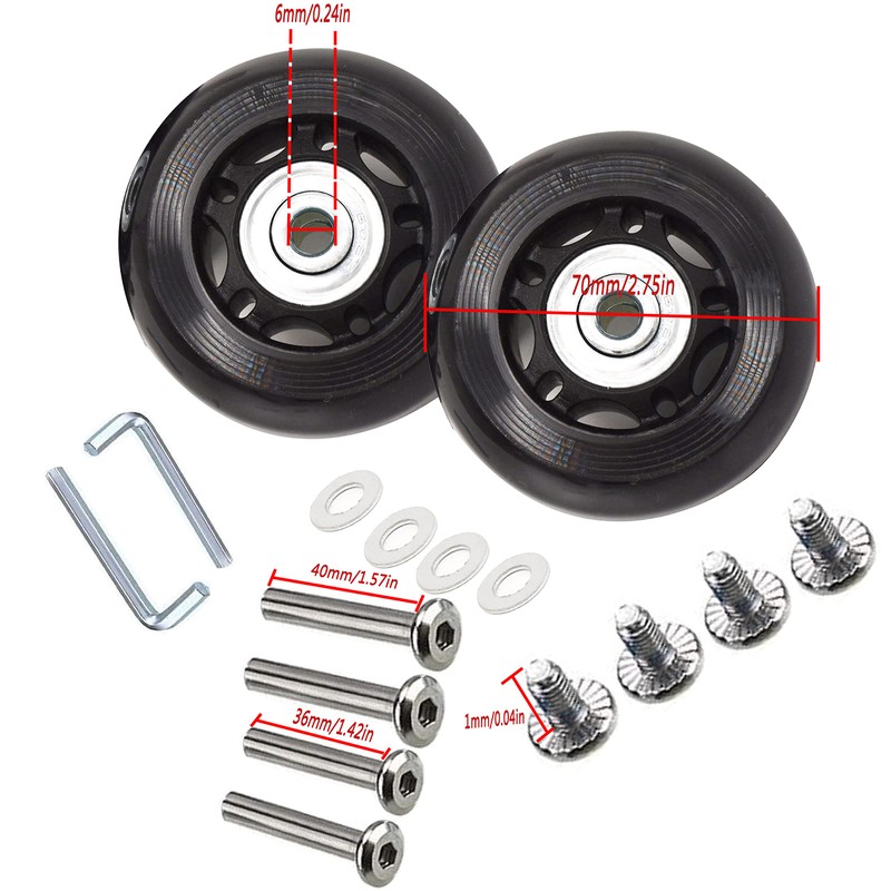 Suitcase Luggage Wheel Replacement kit Rubber Universal Wheels Swivel Caster