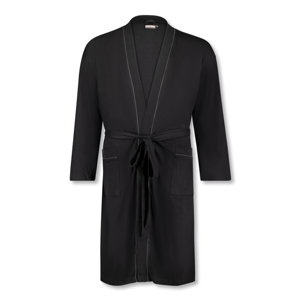 ADAMO Men's House Coat in Black up to Plus Size