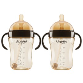 Thyseed PPSU Natural Breast-Like Bottle with Nipple(10 Months+),10oz，2pack