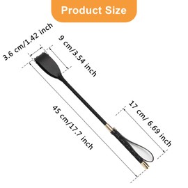 Coldairsoap 18 inches Black Crop for Horse, Faux Leather Horse Riding Crop with Anti-Slip Grip Gel Handle(45 cm)