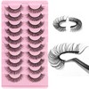 False Eyelashes 10 Pairs Natural Wispy Lashes, Lightweight Strip Lashes