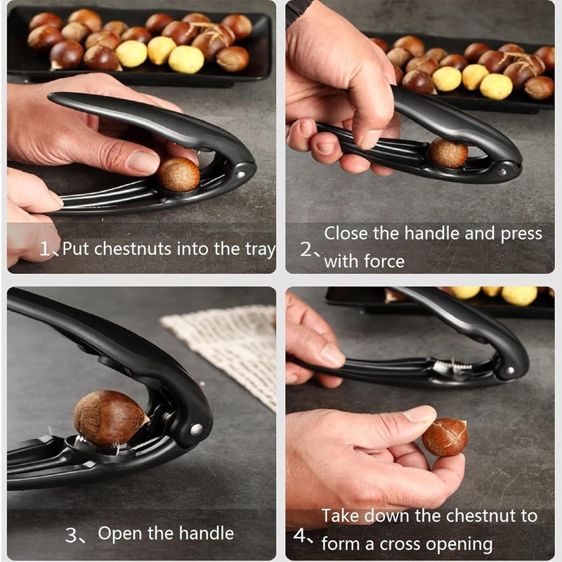 3PCS Chestnut Peeler, Chestnut Cutter Tool,Handheld Chestnut Clip Portable Chestnut