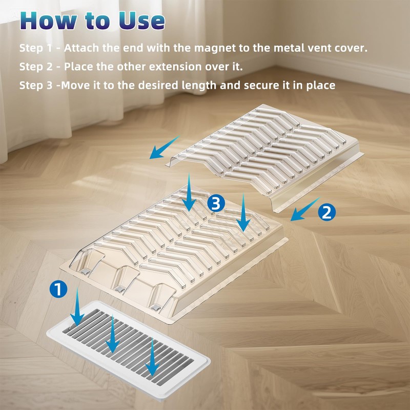 Floor Vent Deflectors, Extends Airflow Beyond Furniture - 1 Pack