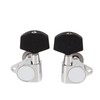 6 Pcs Guitar Tuning Pegs 3L3R Metal Body Black Wood
