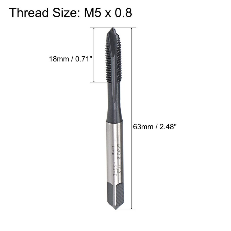 sourcing map M5 x 0.8 Spiral Point Threading Tap, H2