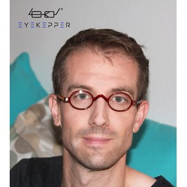 Eyekepper Los lectores Spring Temple Vintage Mini pequena Oval redonda Gafas de lectura Red +1.50